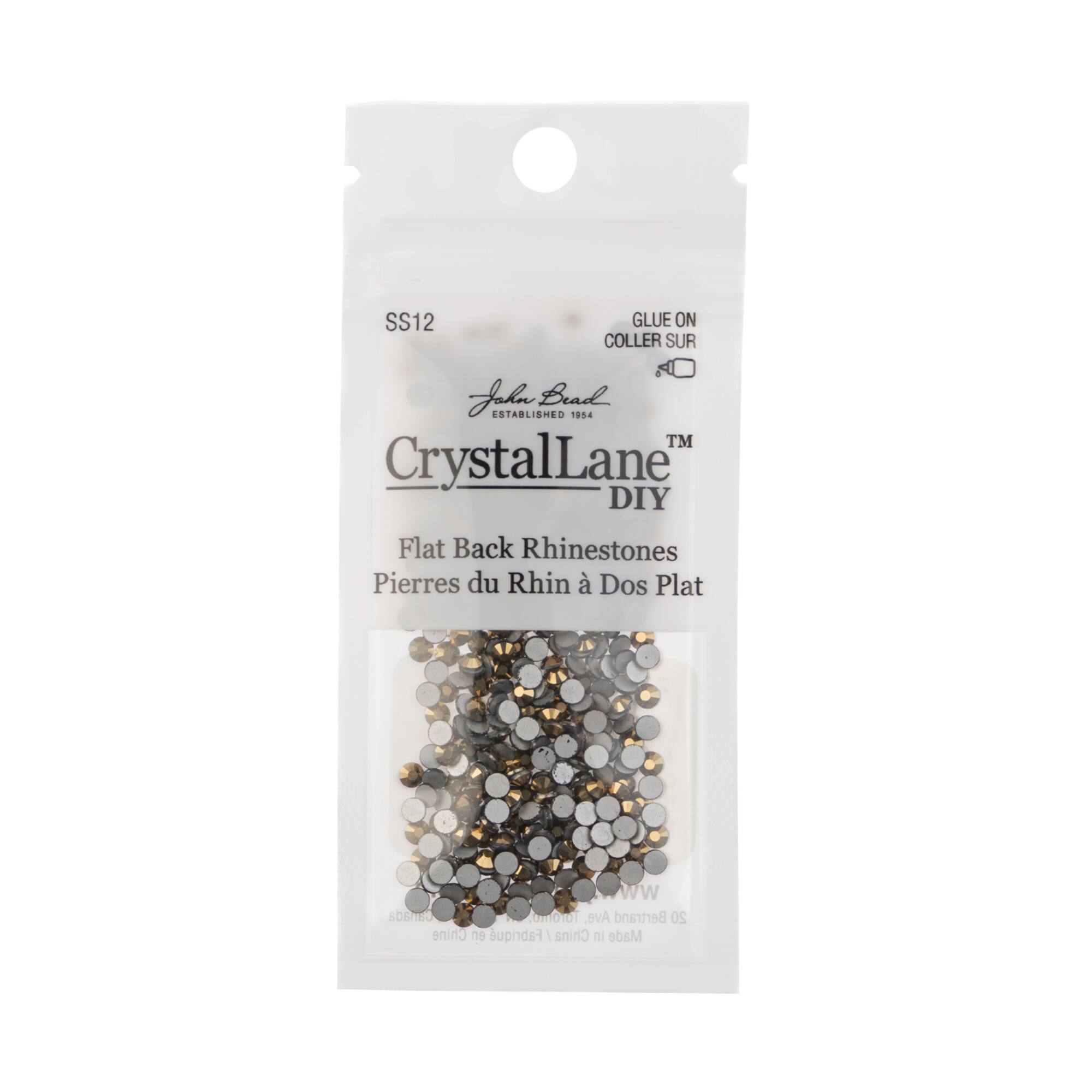 John Bead Crystal Lane SS12 Metallic Glass Round Flatback Rhinestones